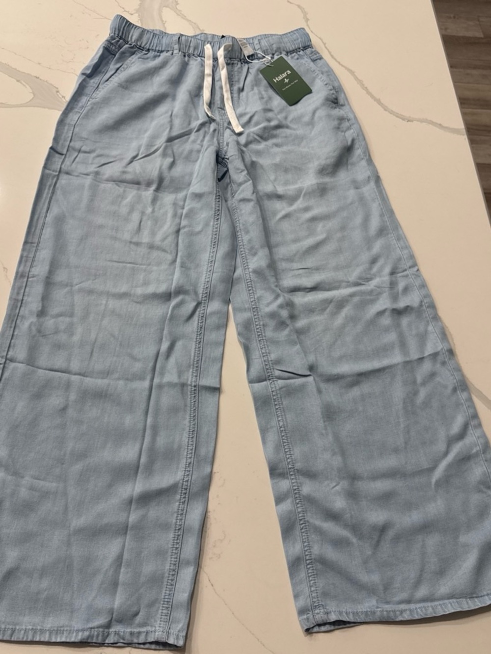 Halara Light Blue Woman’s Wide-Leg Drawstring Pants Brand New with Tags